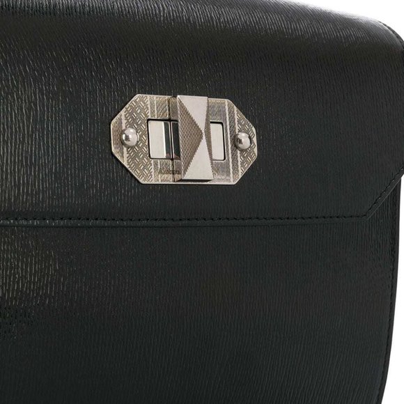 Alexander McQueen- Black Twist-lock Fastening Shoulder Bag - Picture 4 of 15